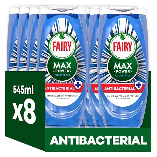 Fairy Max Power Washing up Liquid Antibacterial 8x545ML