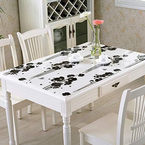 CFWL Soft Waterproof Printed PVC Tablecloth Transparent Black Colour 70 * 70cm Tablecloth Frozen Tablecloth Frozen Party Birthday