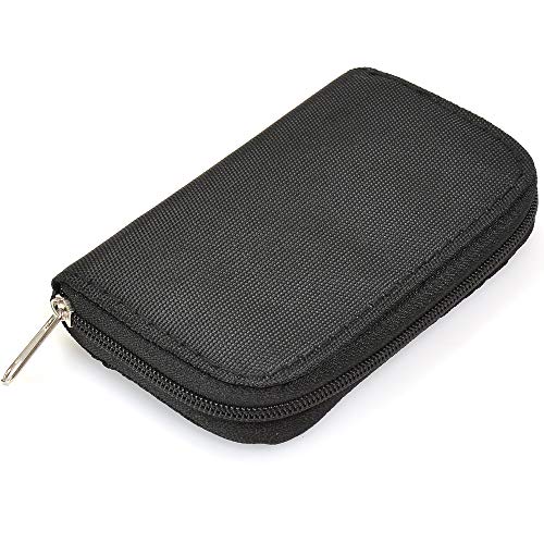 Memory Card Cases, 2 Packs Bestshoot Memory Card Holder Bags Pouch Organizer Keeper 22 Slot SD Micro SD CF SDHC SDXC MMC Secure Digital Compact Flash Cards Wall Bags for Media Storage (Black + Grey) - Thumbnail 5