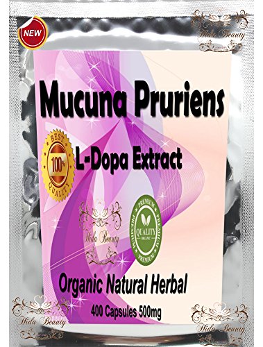 Premium 400 Capsules 500mg Mucuna Pruriens L-Dopa Extract Powder Grown in Thailand