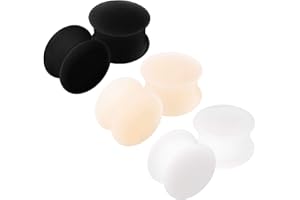 BANAVEGA KJM FASHION 6 x Black Silicone Double Flared Ear Stretcher Expander