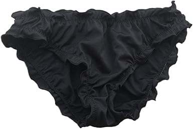 black ruffle bikini bottom