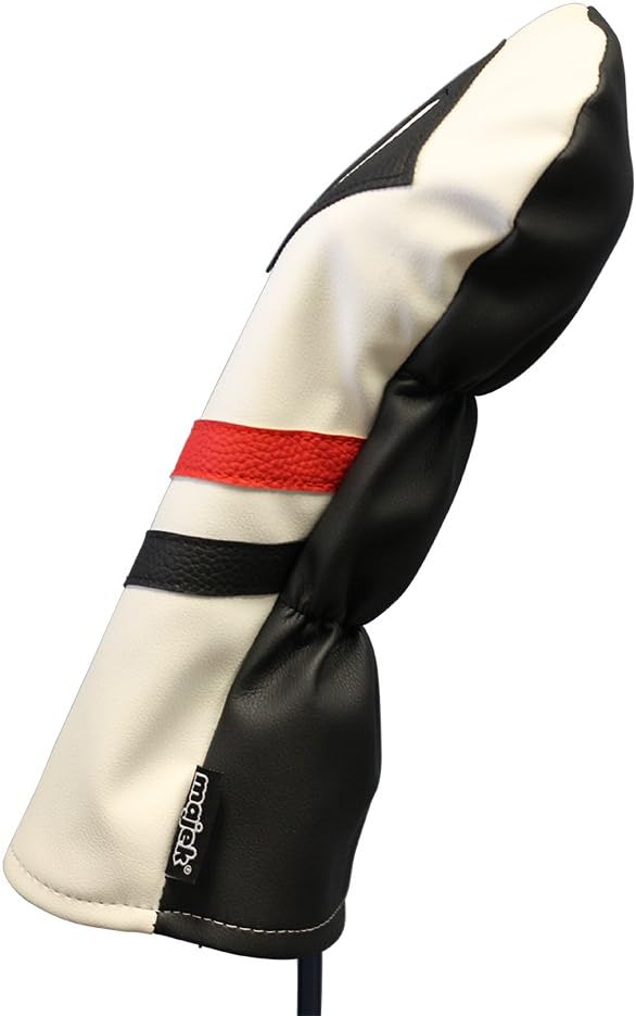 Majek Retro Golf Headcovers White Red and Black Vintage Leather Style 1 3 5 Driver and Fairway Head Covers Fits 460cc Drivers Classic Look : Sports & Outdoors