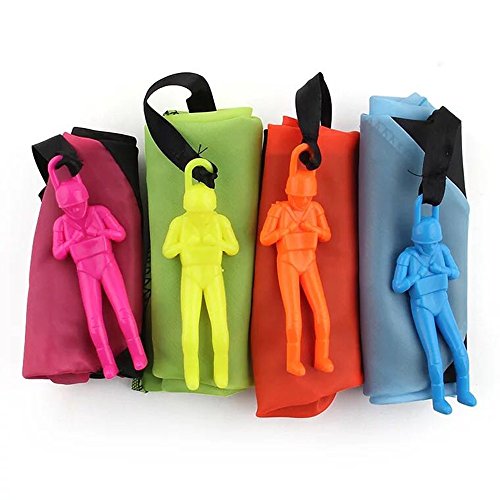 AISHEMI Outdoor Sport Tangle Free Throwing Fuuny Toy Parachute Men No Strings No Batteries.Toss It Up Watch Landing 4 Pieces Set(4 Random Color)