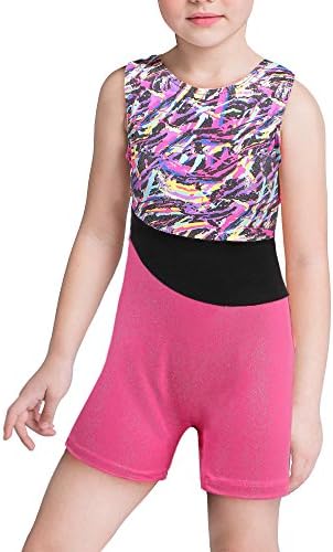Leotards For Girls Gymnastics Biketards Sequins Ribbon Floral Dance Clothing