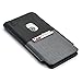 Dockem Wallet Sleeve for Samsung Galaxy Note 8: Synthetic Leather Card Case in Twill Canvas Style: Ultra Slim Professional Executive Smartphone Pouch Cover with 2 Card Holder Slots, Black and Grey