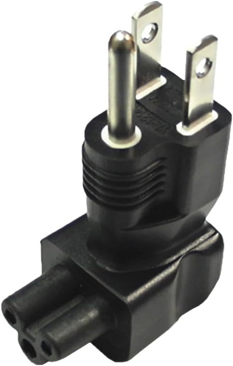 NEMA 5-15P to IEC C5 Right Angle Power Adapter