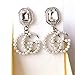 Women's Fashionable Pearl Earrings, Alloy Letters G and F Earrings (GG-Silver)