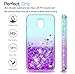LeYi Compatible with Galaxy 2018/Orbit/Emerge 2018/J3V (3rd Gen)/Express Prime 3/ Star/Achieve Case w/Tempered Glass Screen Protector, Glitter Case for Samsung Amp Prime 3, Teal/Purple