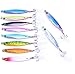 Aorace 10pcs 8.7cm/40g Saltwater Fishing Casting Metal Jig Shore and Boat Jigging Lure Bait Fishing Lures Hard Spoon Treble Hooks Tackle Salmon Bass