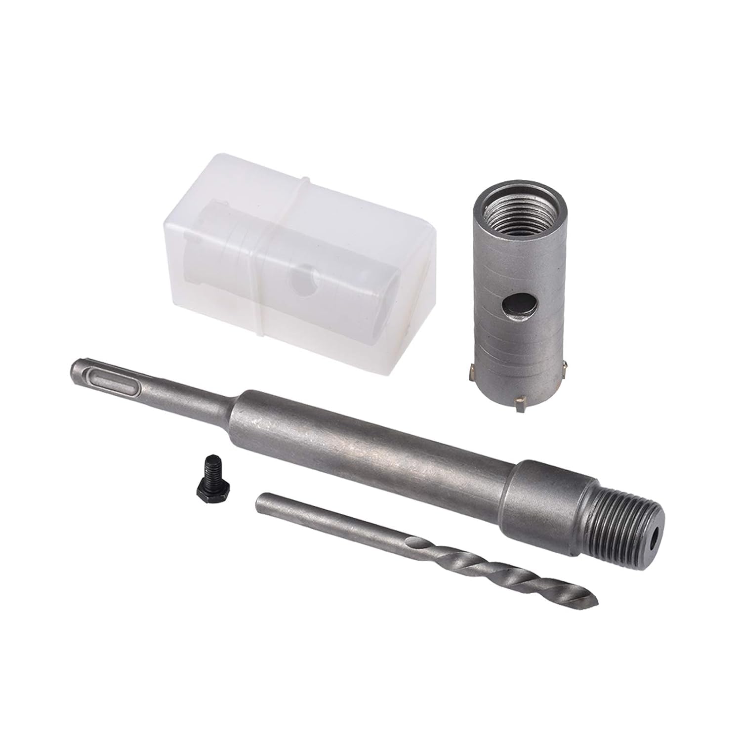 HOHXEN 35mm Concrete Hole Saw + 200mm Connecting Rod + Center Drill Bit + Positioning Screw, Wall Hole Cutter for Brick, Concrete Walls, Air Conditioning Opening, Masonry, Cement, Silicate Brick