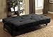 DHP Alessa Futon with Modern Metal Frame, Multifunctional Converts from Sofa to Bed, Full, Black