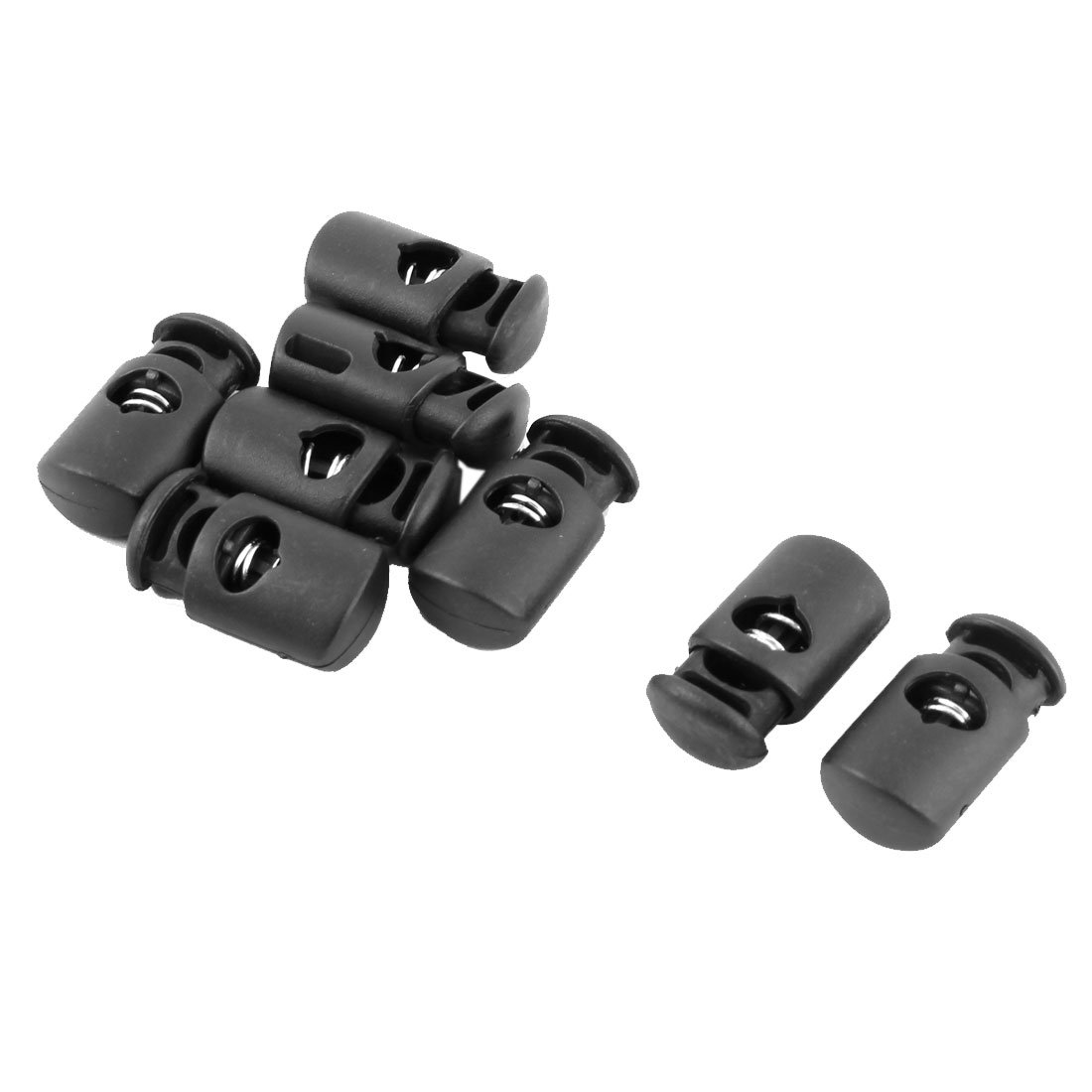 sourcingmap Plastic Outdoor Single Hole String Cord Lock Clamp Toggle Spring Stop 8pcs Black