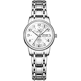 OLEVS Stainless Steel Women's Watch Dress Watches for Women with Date Fashion Ladies Business Waterproof Analog Quartz Small Wrist Watch Reloj Mujer