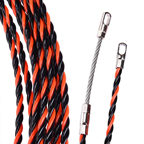 TOOLTOO 50 inch Fish Tape Electrical Wire Threader Pulling Wireman Cable Running Pull Wire Piercing Device for Electrical Wiring