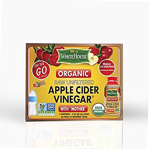 (6 bottles/2oz each) White House Organic Apple Cider Vinegar ON-THE-GO (Pack of 3)