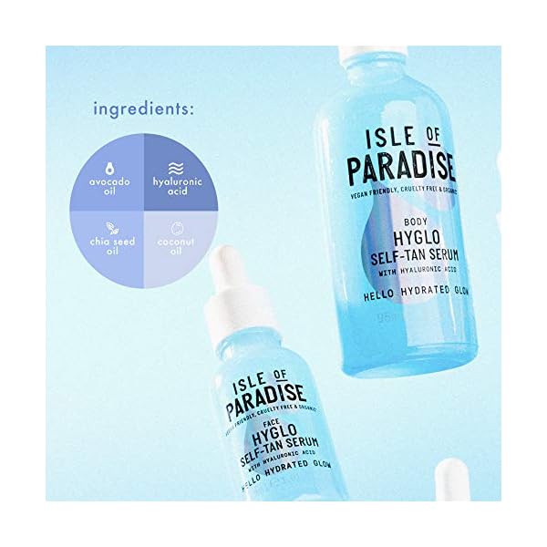 Isle of Paradise HYGLO FACE Self Tan Serum (30 ml) Gradual Self Tanning Skin Care with Hyaluronic Acid Natural…