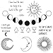Tattify Moon Themed Temporary Tattoos - Night and Day (Set of 18 Tattoos - 2 of each Style) - Individual Styles Available and Fashionable Temporary Tattoos