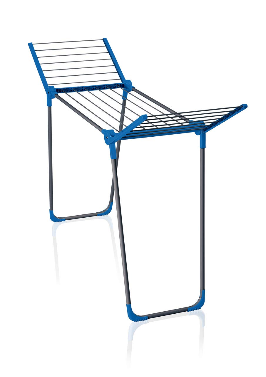 Leifheit Pegasus 120 Solid Compact Freestanding Clothes Airer, Large Drying Area, Sturdy Size Clothes Rack, 12 m, Blue โ image 1