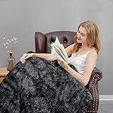 joybest Faux Fur Throw Blanket for Couch, Tie-Dye