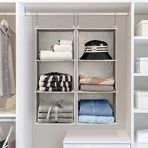 Marvelent 6Shelf Hanging Closet Organizers Two 3Shelf Separable