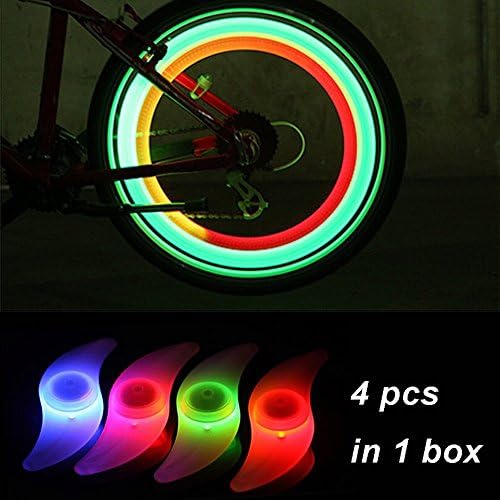 RightBearing 4pcs Cycling Spoke LED Neon Light for Bicycle/Bike Flash Spoke Lamp Bulb Safety Alarm t18