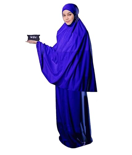 Muslim Women Prayer Dress Pocket Size Hijab Scarf Skirt in a Pouch Islamic  Abaya Blue by AJAR in Dubai - UAE | Whizz Middle Eastern