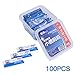 inkint 100pcs Dental Floss Picks Individually Wrapped Oral Care Teeth Cleaning Flat Wire Flosser (100pcs)
