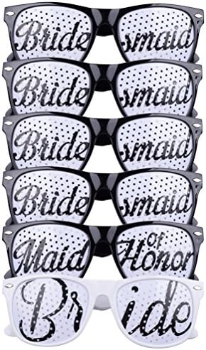 Bachelorette Party Favors Bride to Be Sunglasses 6pcs Set (White &amp; Black)