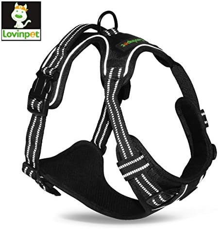Monunion LovinPet 3M Reflective No-Pull Dog Harness, X-Large Chest (32-Inch-to-42-Inch), Black