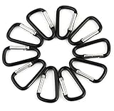 START Aluminum Alloy D Black Climbing Carabiner Spring Snap Clip Hooks Keychain (10pcs)