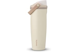 Owala FreeSip Sway Insulated Stainless Steel Water Bottle with Two-Way Spout, Built-In Straw and Bucket Handle, Made for Travel, School, and Sports, 30oz, BPA Free, Leak Proof, Lightly Toasted