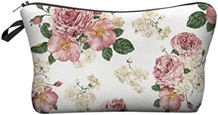 powder pink roses Cosmetic Coin Cellphone Makeup Cloth Pouch Bag Purse Case