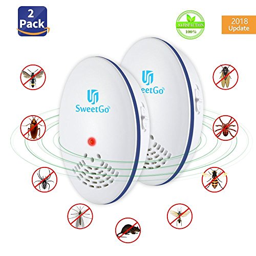 Ultrasonic Pest Repeller-Plug In-Pest Control Ultrasonic Repellent Electronic Home&Outdoor Pest Defender Mouse&Roach Repellent, Mosquito&Fly Repeller,Flea,Ant&Spider Control No More Traps&Spray 2 Pack