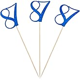 Blue Glitter 87th Birthday Centerpiece Sticks, 12-Pack Number 87 Table Topper Anniversary Party Decorations