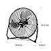 PELONIS FE50-18N 3-Speed Air Circulator, Heavy Duty High Velocity Black, 20 Inch Metal Floor Fan
