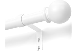 TRAROD White Curtain Rods for Windows 48 to 84 Inch, 5/8 Inch Diameter Splicing Drapery Rods, Metal Standard Curtain Rod, Eas