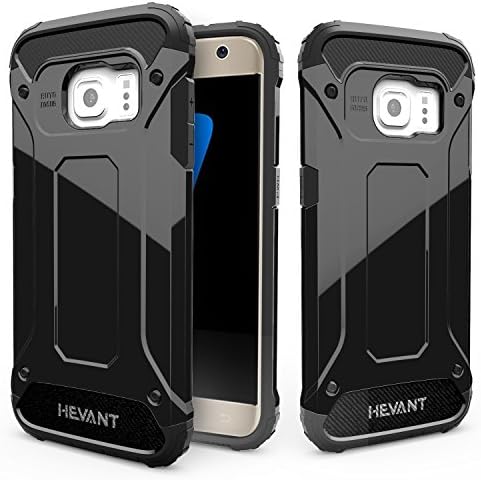 GHEVANT S7 Case,Shock proof case for S7,Armor design Case For S7,Soft TPU + Hard PC armor case,Fingerprint proof Smooth Surface Case for S7(Black)