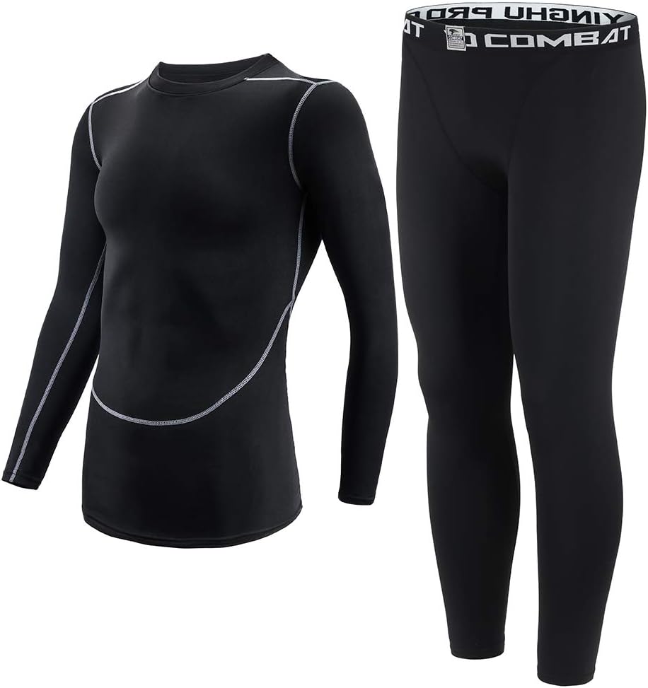 MeetHoo Thermal Underwear, Base Layer Compression Set for Men - Long Sleeve Top & Long John