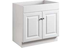 Design House Wyndham Bath Vanity Without Top, 2 Cabinet Doors, for 25-in. x 19-in. Vanity Top, Flush to Floor, Easy Assembly, for Bathroom, White, 18.0 in. L x 24.0 in. W x 31.5 in. H, 597120