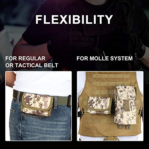 Kosibate Tactical Molle Dual Double Pistol 15mm Mag Magazine Pouch Close Holster(Desert Camo) - Thumbnail 6