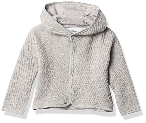 HonestBaby Unisex Baby Organic Cotton Matelasse Snap-front Hooded Jacket Cardig…