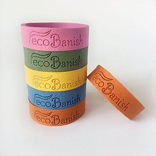 ecoBanish 10-pack Deet-Free Mosquito Repellent Bracelet, 100% Natural, Non-Toxic, Insect &amp; Bug Repellent Band, Soft Microfiber Material for Kids &amp; Adults, No Sticky Sprays, Long Lasting