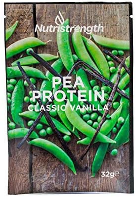 NutriStrength Vegan Protein Powders | Pea Protein Isolate with Naturally Enhanced Flavour | Soy & Lactose (Dairy) Free | 100% Plant Based Lean & Low Fat Nutritional Powder — Classic Vanilla [12pk]