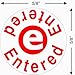 Imprint 360 AS-IMP2011 Round Stamp Entered Written on Top and Bottom with E In The Middle, Red Ink, Durable, Light Weight Self-Inking Stamp, 5/8