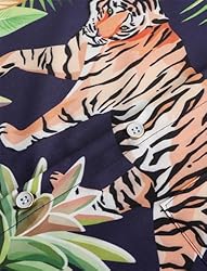 KYKU Animal Print Shirts Men Summer Botton Up Shirt