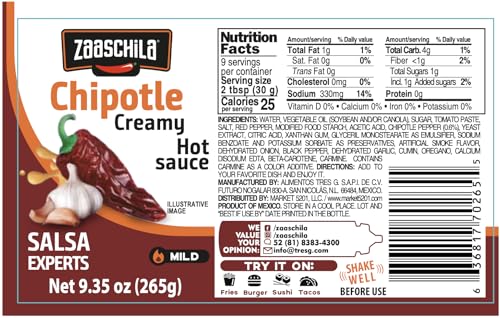 ZAASCHILA CREAMY SAUCE CHIPOTLE 9.35OZ (265G)