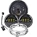 7 inch Daymaker LED Headlight DOT Kit Set Fog Passing Lights for Harley Davidson Ultra Classic Electra Street Glide Road King Heritage Softail Deluxe Slim Fatboy Motorcycle Headlights Headlamps Black