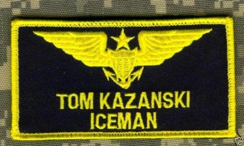 FANCY DRESS HALLOWEEN PROP: MOVIE TOP GUN ICEMAN FLIGHT SUIT VELCRO NAME TAB