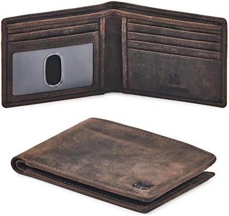 Amazon.com: Wallet for Men Bifold Real Leather RFID Blocking Front